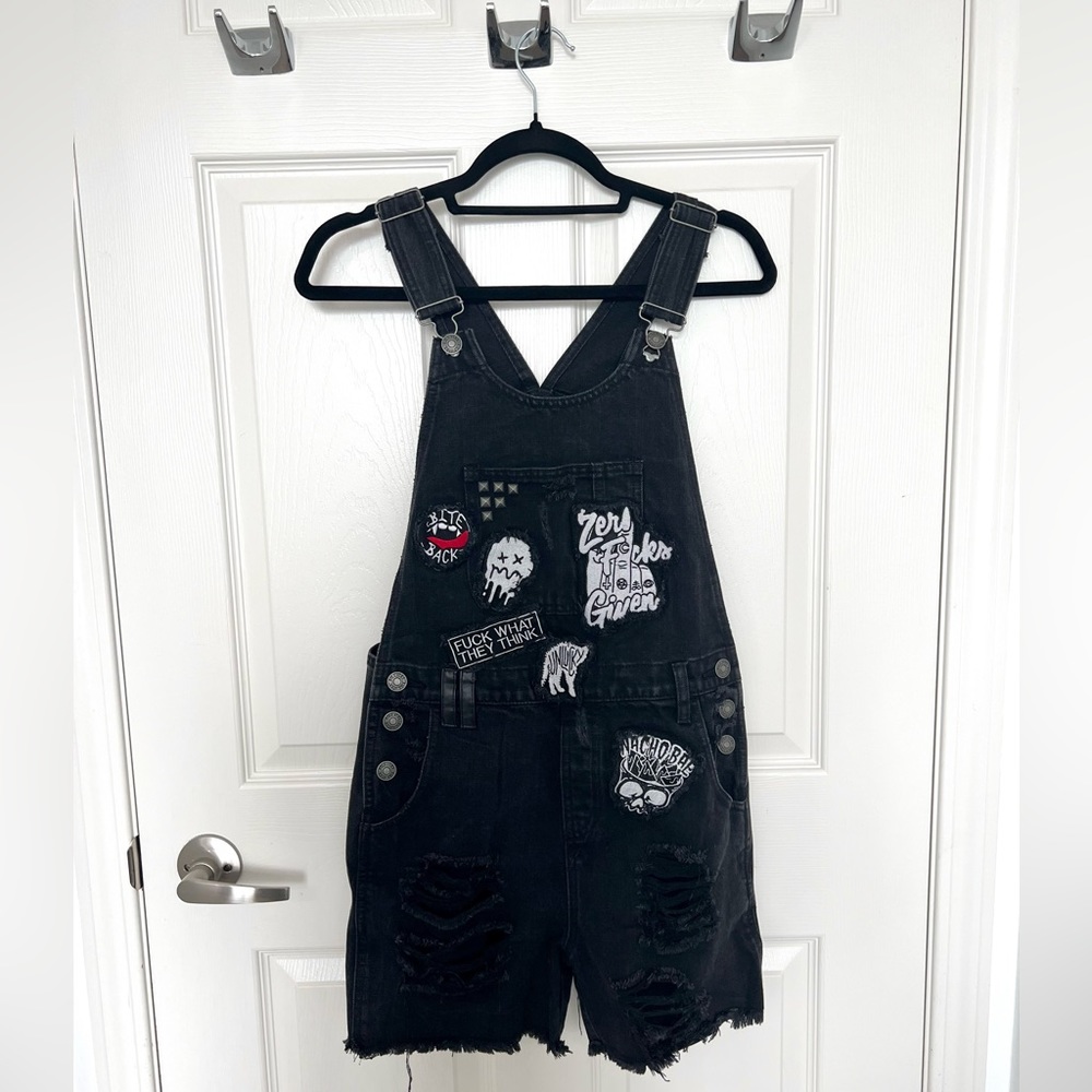 Killstar Jinx Cursed Cutie Denim Overalls